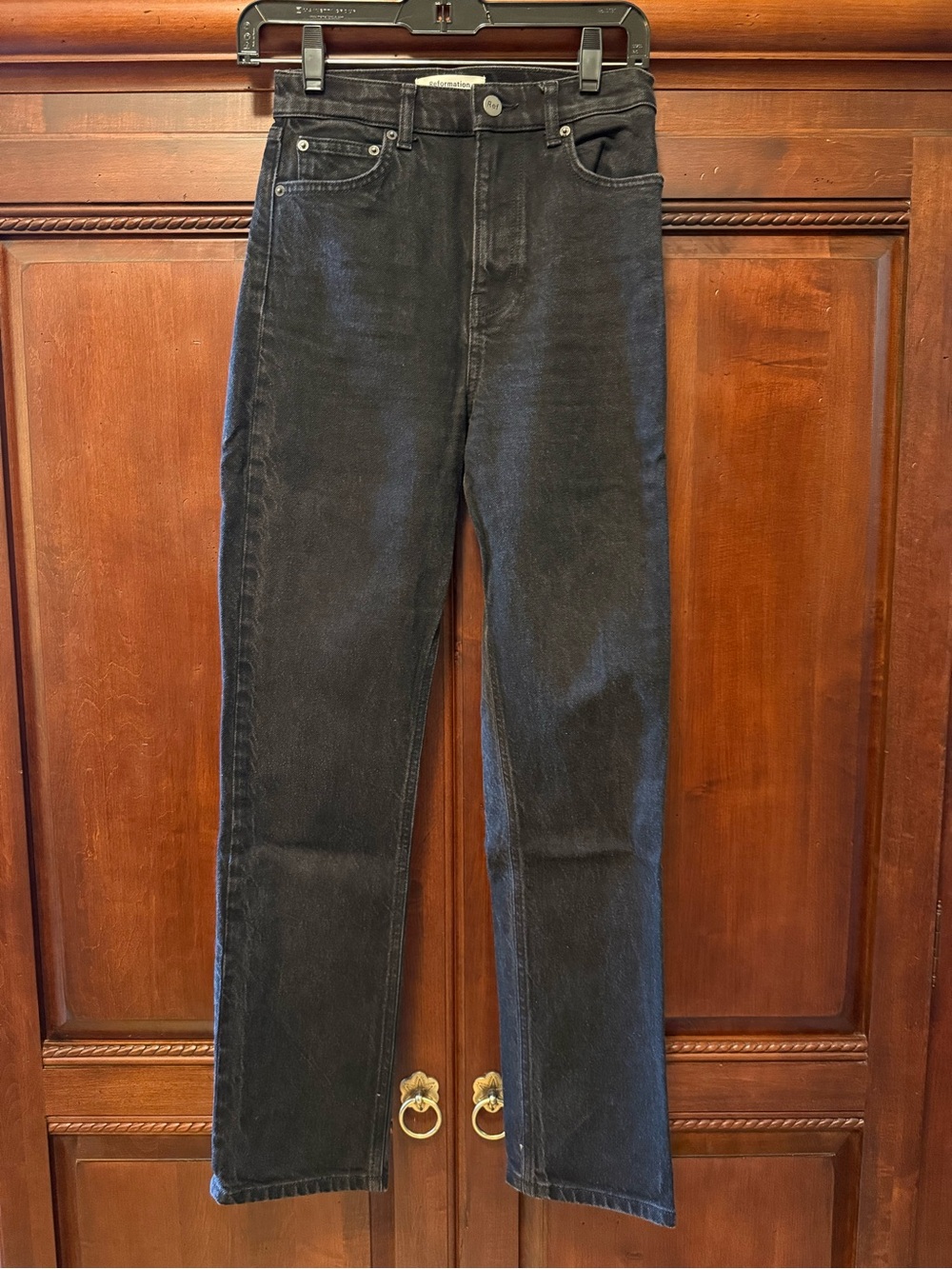 Reformation Straight-Leg Jeans in Black